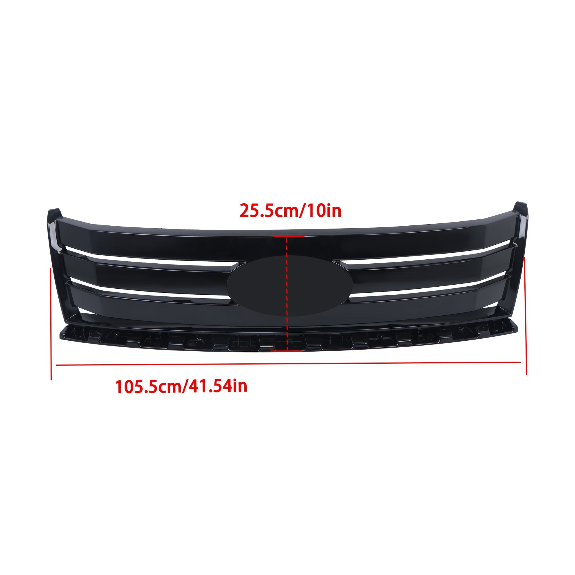 TOPPARTZ Front Bumper Upper Grille Gloss Black For 2007 2008-2010 Ford Edge