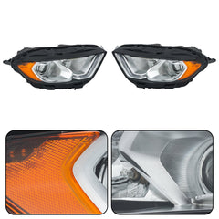 Halogen w/LED DRL Chrome Headlights For 2018-2023 Ford EcoSport Left&Right Side