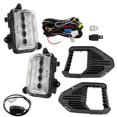 TOPPARTZ Front LED Fog Lights Lamps W/Bezels For 2019-2021 GMC Sierra 1500 AT4