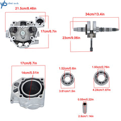 Cylinder Rebuild Kit+Cylinder Head+Crankshaft+Bearing For Honda TRX420 2009-2024