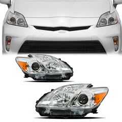 TOPPARTZ LH+RH Headlights Headlamps For Toyota Prius 2012-2015 Driver & Passenger