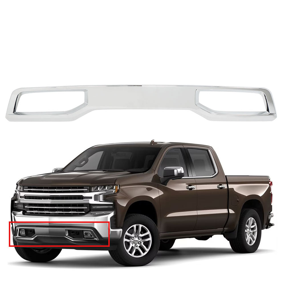 TOPPARTZ Front Bumper Fascia Skid Plate Chrome For 2019-2021 Chevrolet Silverado