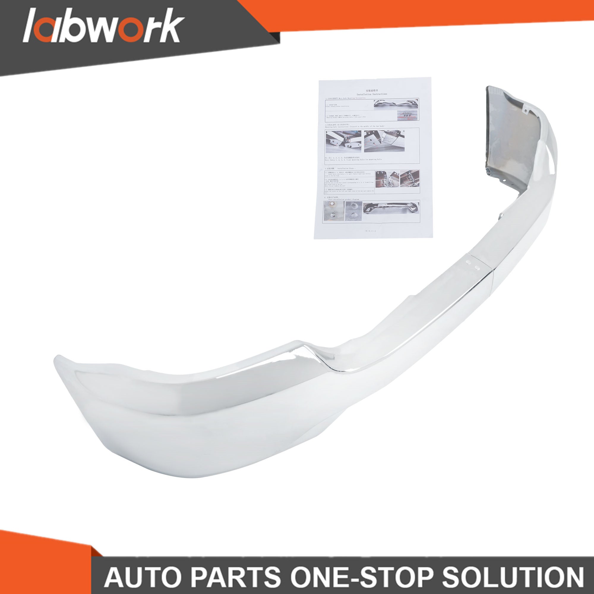 TOPPARTZ Front Bumper Chrome Steel For Chevrolet Silverado 1500 16-2018 W/o Holes