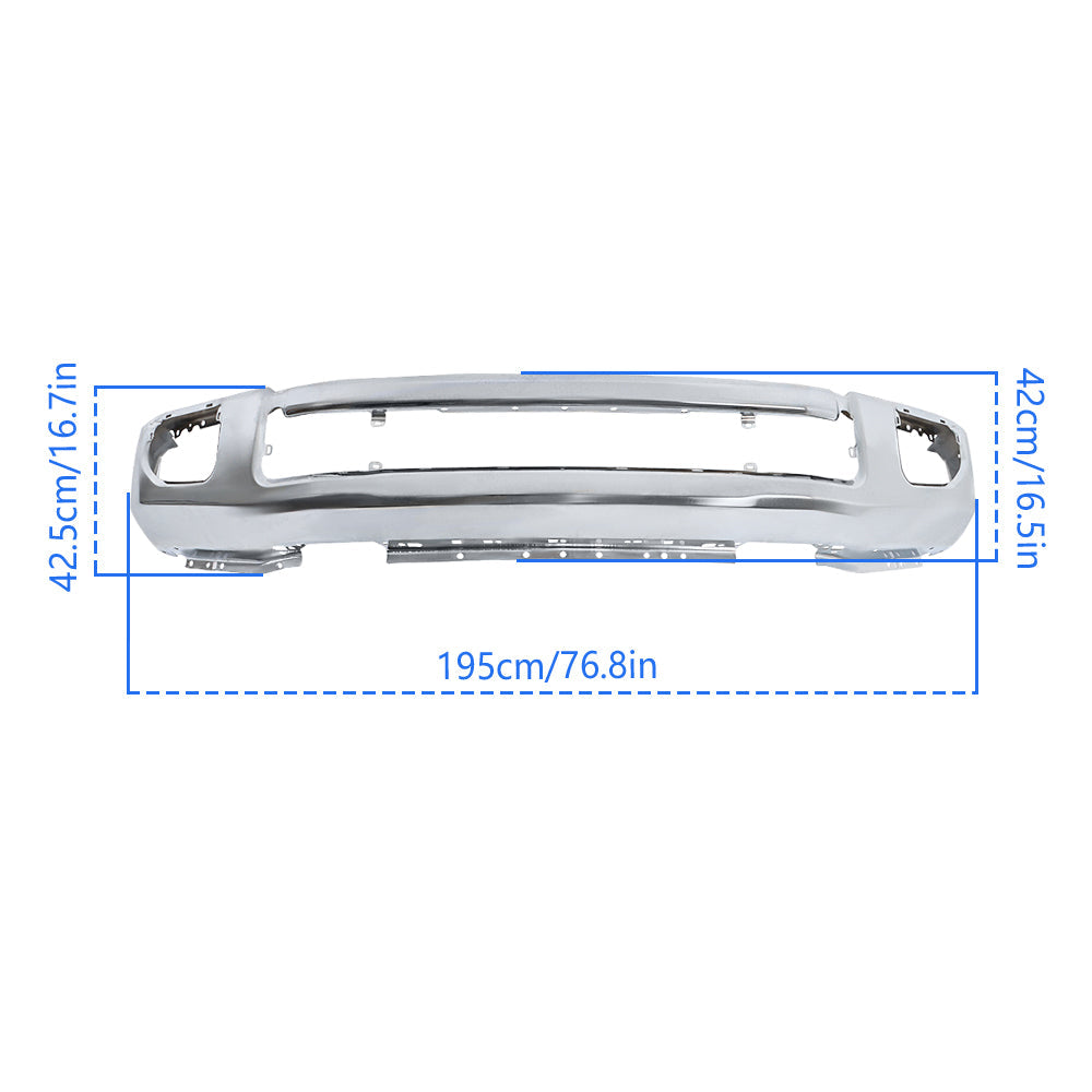 TOPPARTZ Front Bumper For 2020-2022 Ford F250 F350 Chrome Steel W/ Fog Light Hole