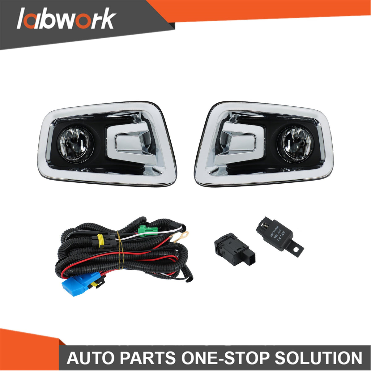 TOPPARTZ Fog Lights For Nissan Titan 2016-2019 Halogen Bumper w/Wiring+Switch