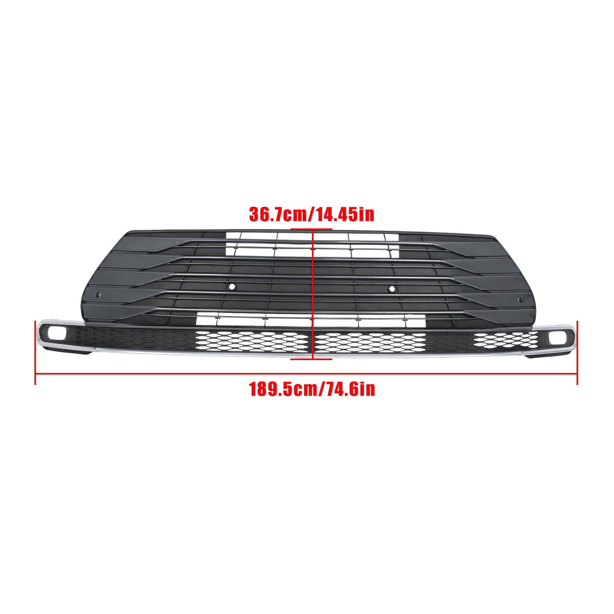 TOPPARTZ Lower Grille Gloss Blk W/ Sensor Hole For 2021-23 Toyota Sienna Plastic