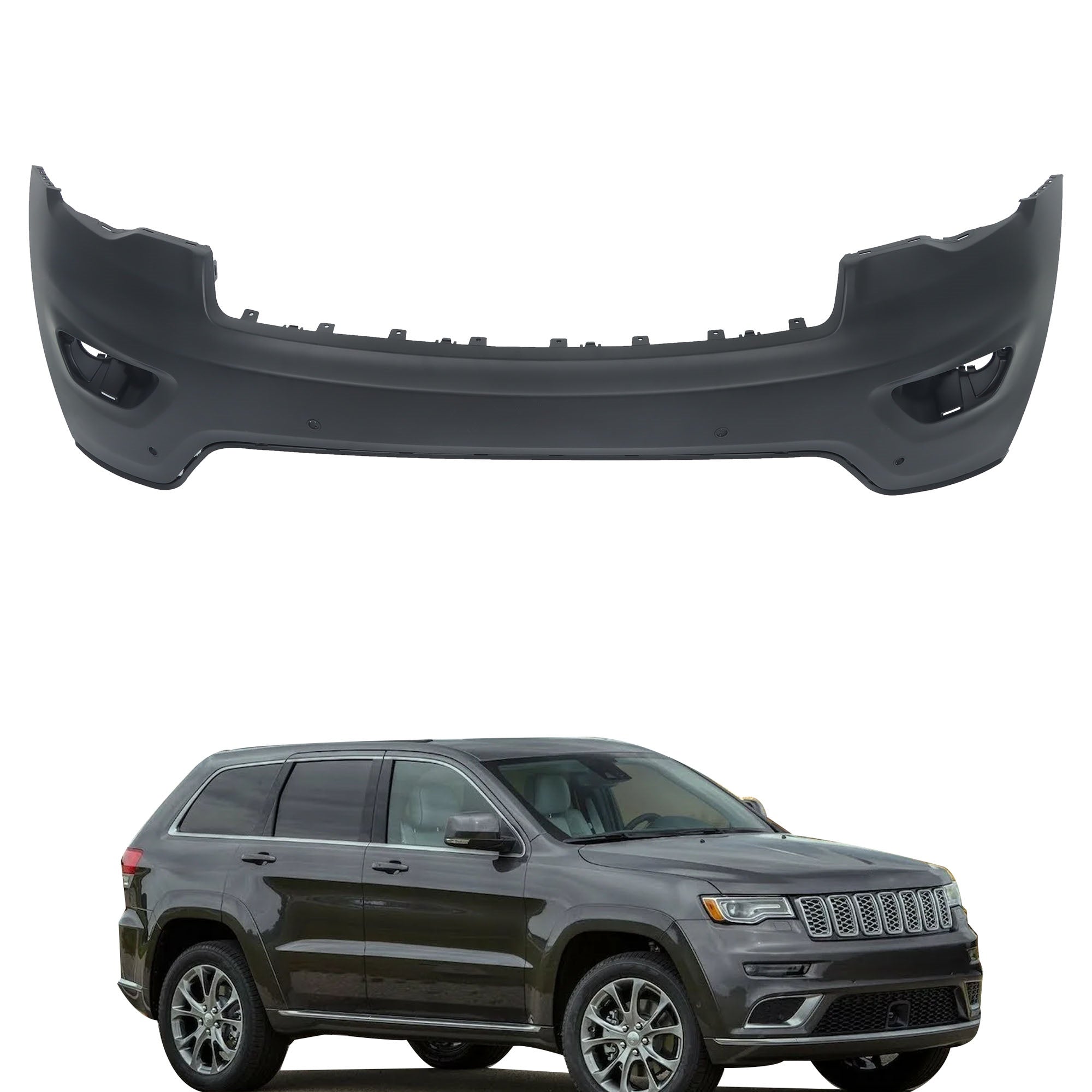 TOPPARTZ Front Bumper Cover For 2017 2018-2021 Jeep Grand Cherokee w/ Adv Park