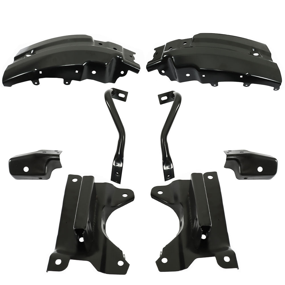 TOPPARTZ 8pcs Front Bumper Brace Bracket For Chevy Silverado 1500 2007-2013