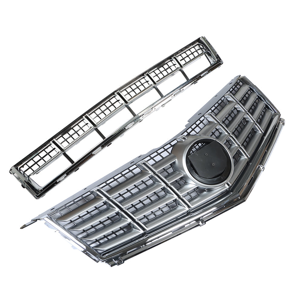 TOPPARTZ Front Bumper Upper+Lower Grille Chrome Set For 2013-2016 Cadillac SRX