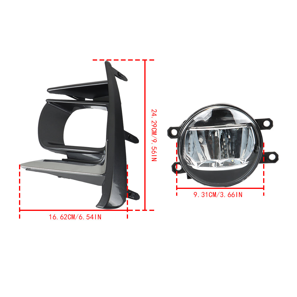 TOPPARTZ RH+LH LED DRL Fog Lights For 2018-2020 Toyota Sienna W/Switch+Wiring Kit