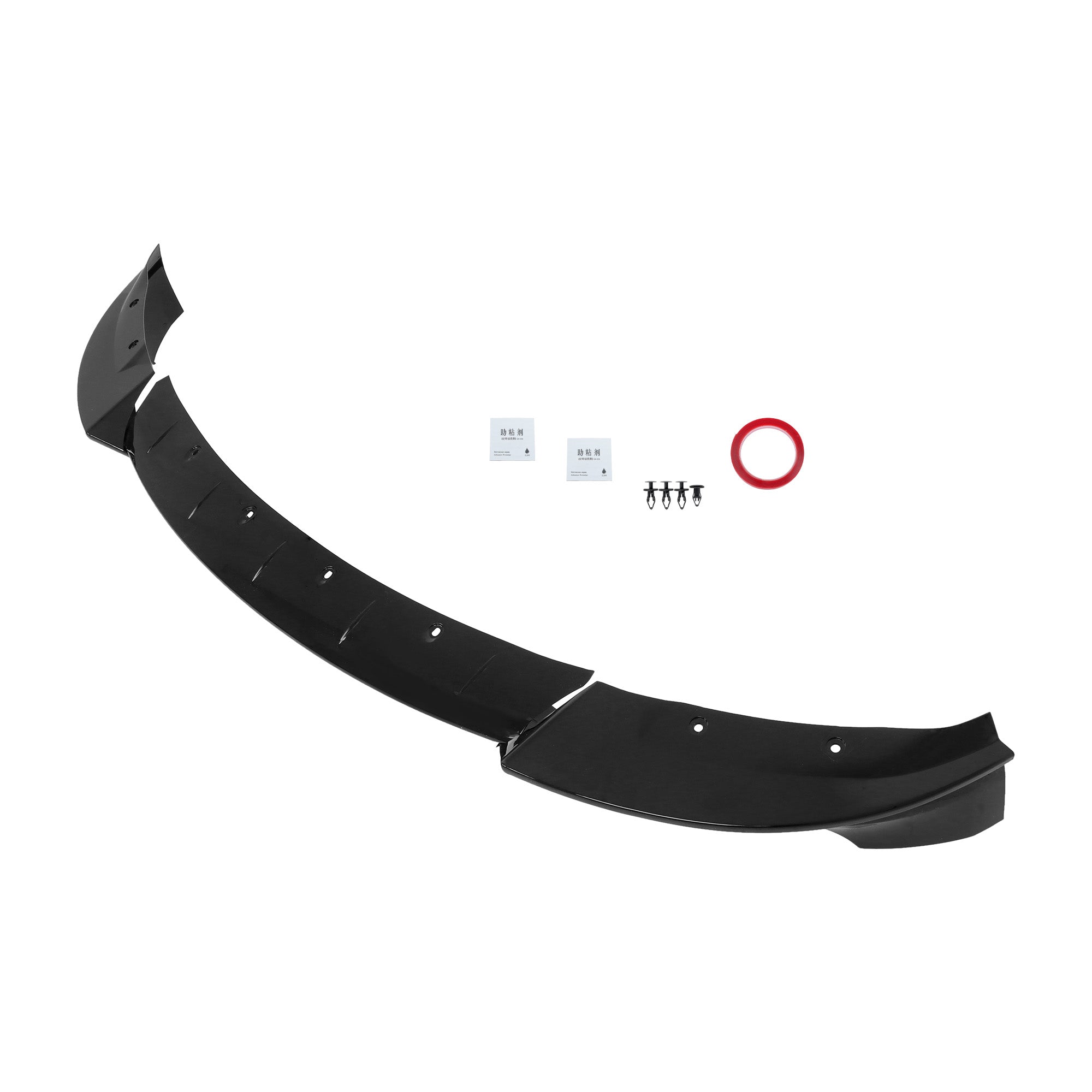TOPPARTZ Front Bumper Lip Splitter Spoiler Glossy Black For 2020-24 Tesla Model Y