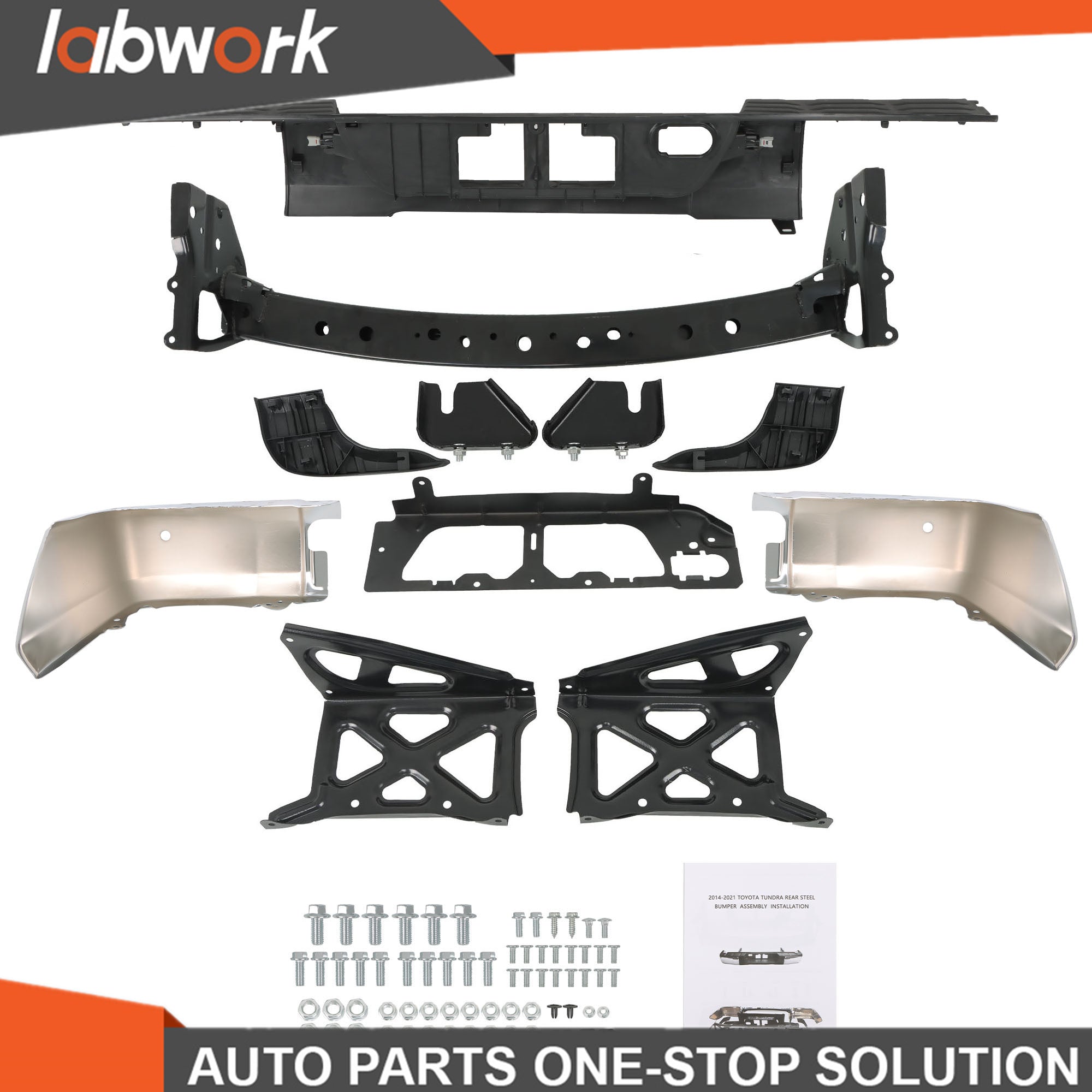 TOPPARTZ Chrome Rear Step Bumper Assembly For 2014-21 Toyota Tundra W/Sensor Hole