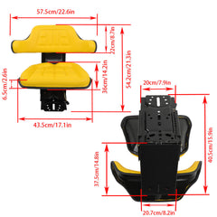 Yellow Tractor Suspension Seat For John Deere 5200 5210 5300 5310 5400 5410 6110
