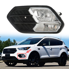 TOPPARTZ Left Side Bumper Fog Lights For 2017 2018 2019 Ford Escape Lamps+Cover
