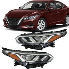 TOPPARTZ Left+Right Headlights For 2020-2022 Nissan Sentra S/SV Halogen Headlamps 260606LB0A