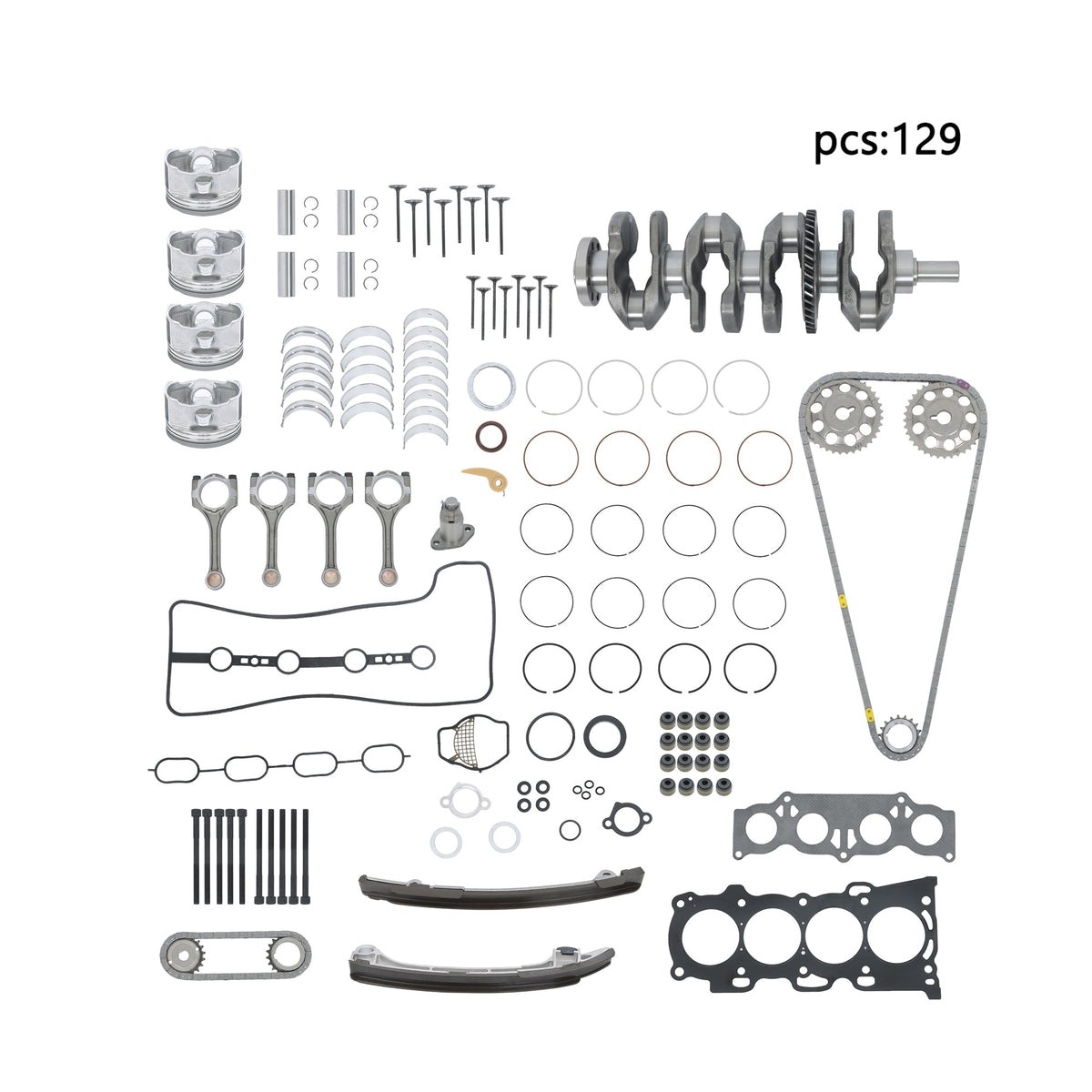 TOPPARTZ Engine Rebuild Overhaul Kit Crankshaft Rods Timing For Toyota Highlander