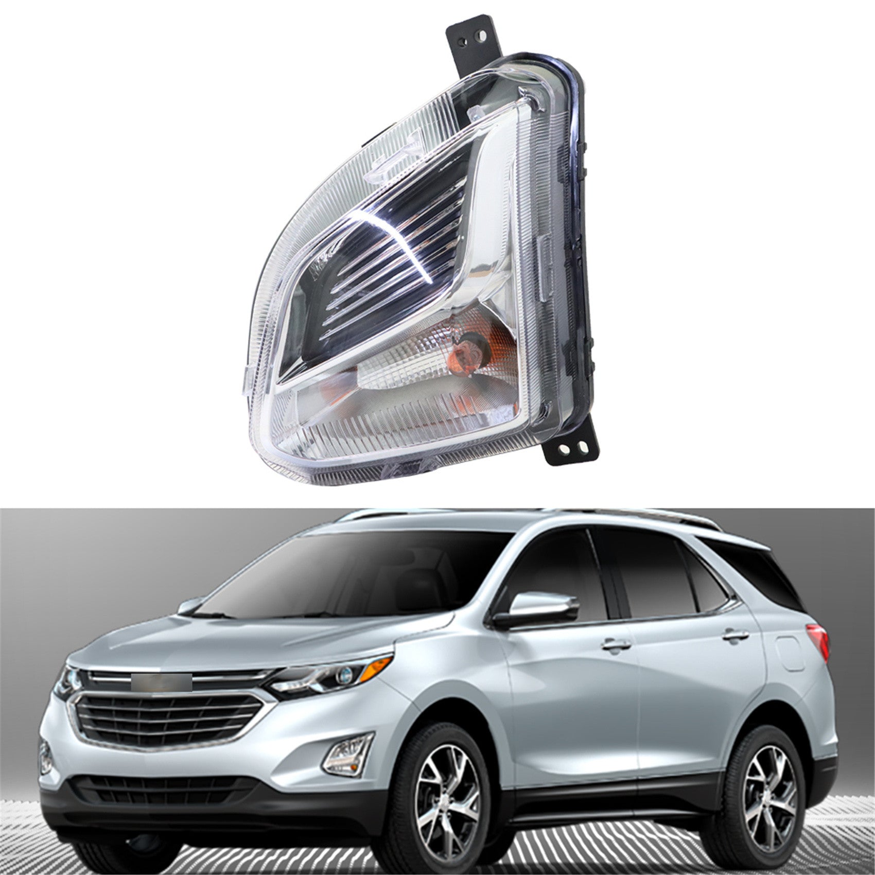 TOPPARTZ Bumper Fog Light Assembly w/ Bulbs Replacement for 2018 2019 2020 Chevrolet Equinox Left Driver Side
