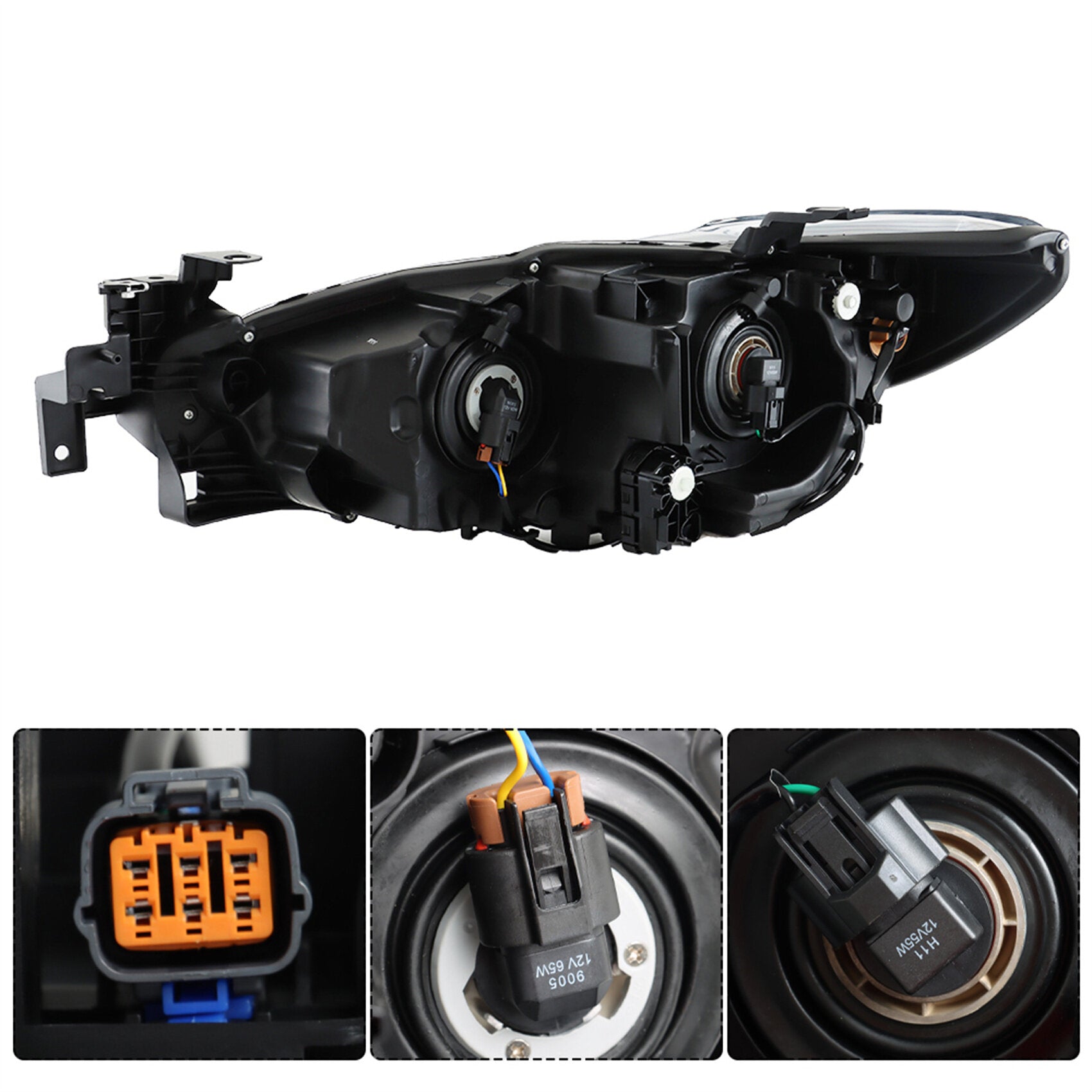 TOPPARTZ Headlight Assembly Replacement for Mazda 6 Halogen Projector Headlights 2014-2017 Set Driver ＆ Passenger Side MA2518160