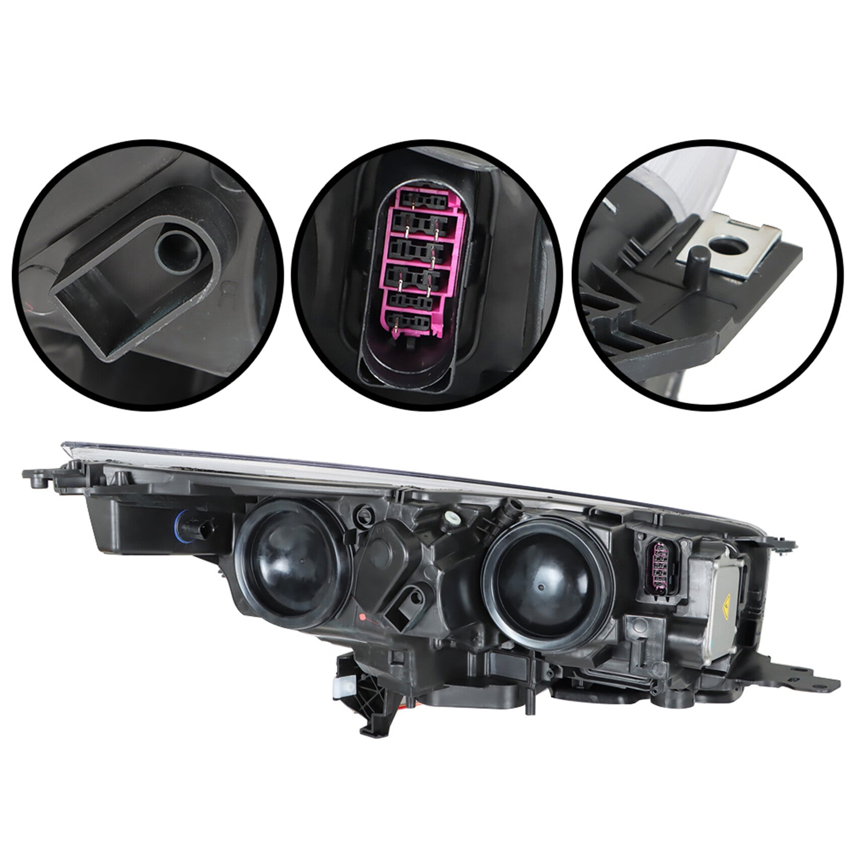 TOPPARTZ HID Headlights Assembly Replacement for 2017 2018 2019 Ford Escape Projector Headlamp Driver Side