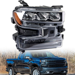 TOPPARTZ LED Headlights Assembly Replacement for 2019 2020 Chevrolet Silverado 1500 Projector Headlamp Passenger Side GM2503497 84621851