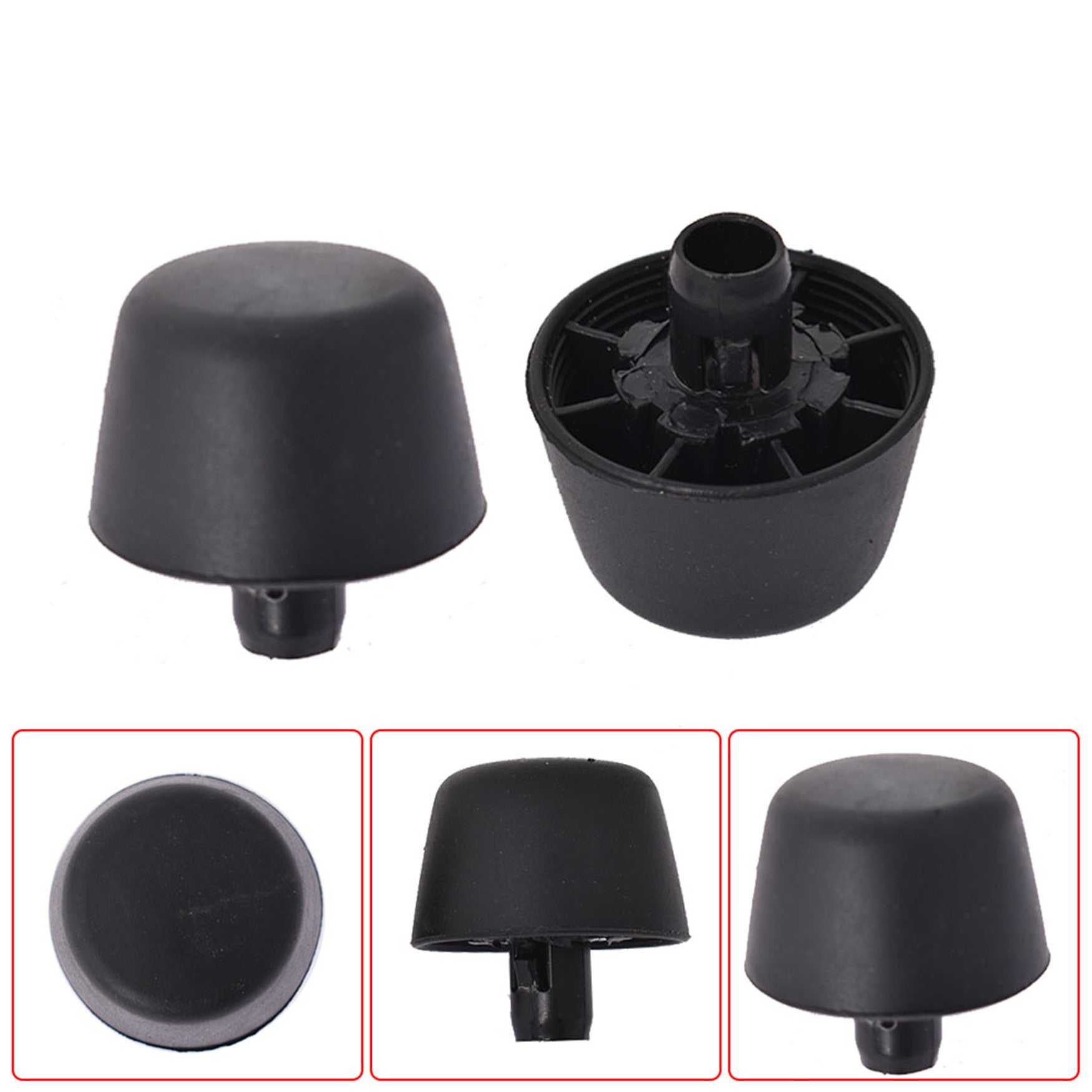 2 Black Rubber Bumper Cushion Hood Stoppers For 07-18 Jeep Wrangler Jk Body