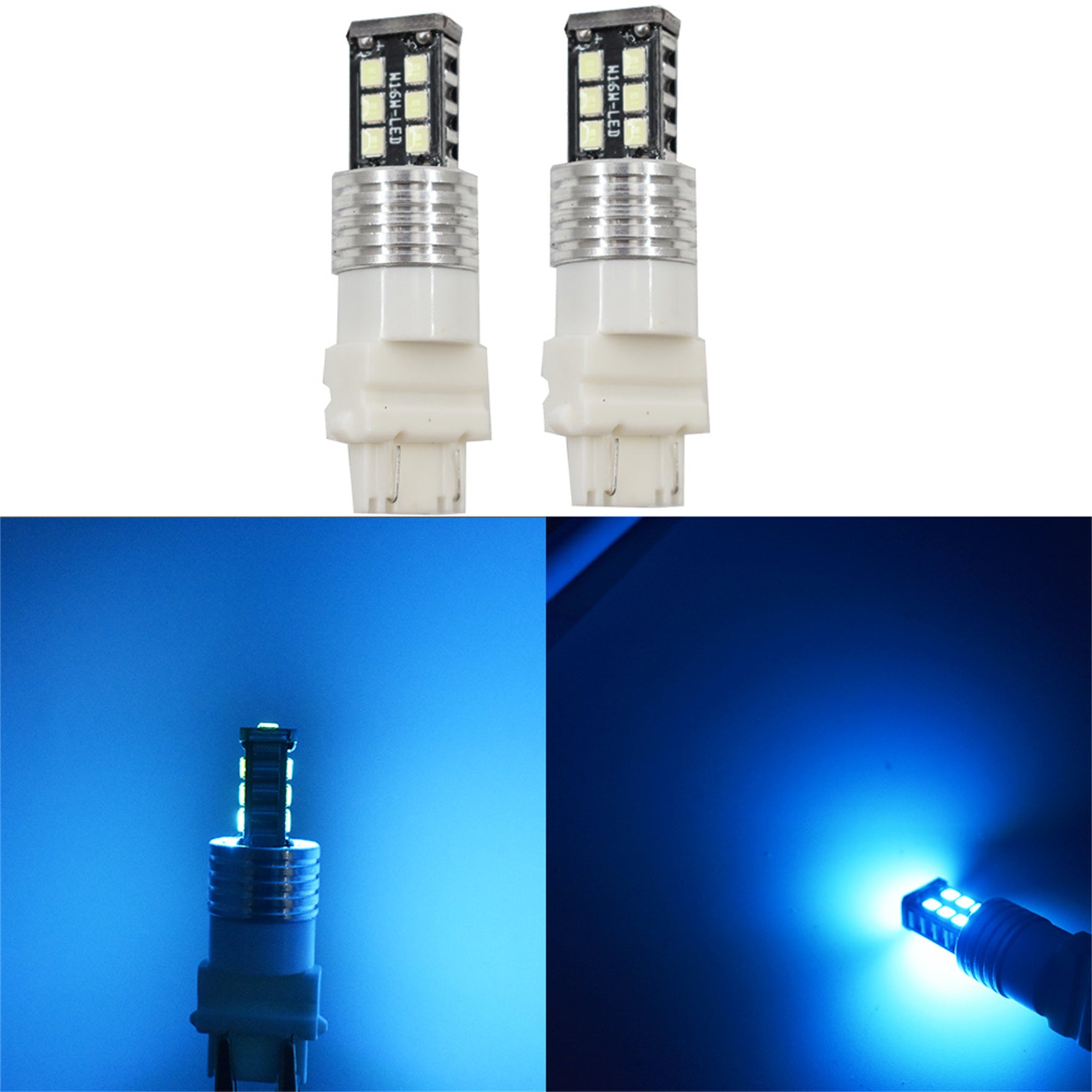 2 x High Power Ice Blue 3156 3157 15SMD Reverse Backup DRL Lights LED Bulbs NJ
