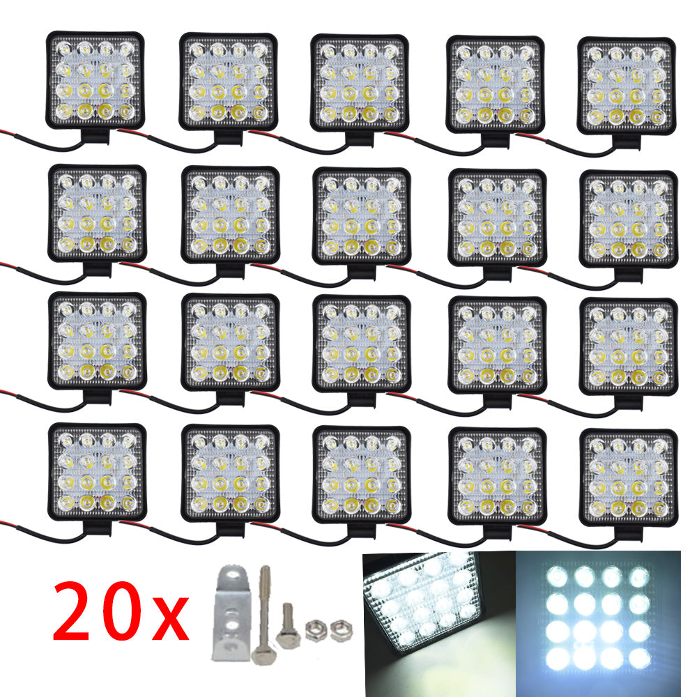 20X 12V 48W LED Work  SUV Boat Tractor /Spot Light Flood Light OffRoad Driving