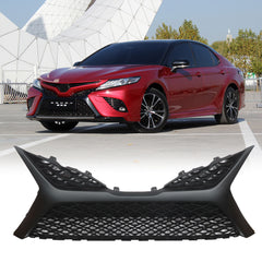 TOPPARTZ Front Upper & Lower Bumper Grille For 2018-2019 Toyota Camry SE/XSE  Matte Black