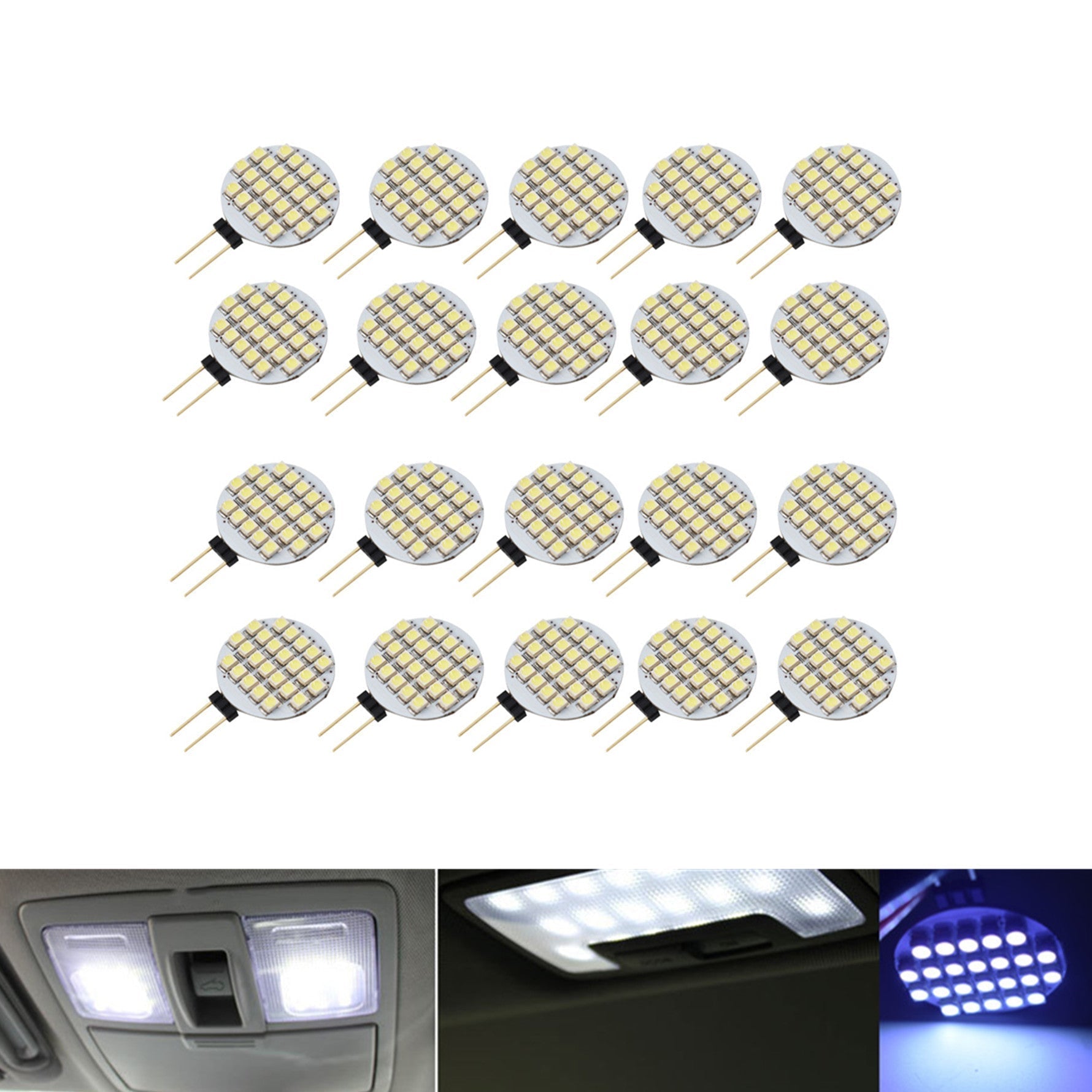 20x Pure White G4 3528 24 SMD Reading Marine Boat RV LED Light Bulbs new