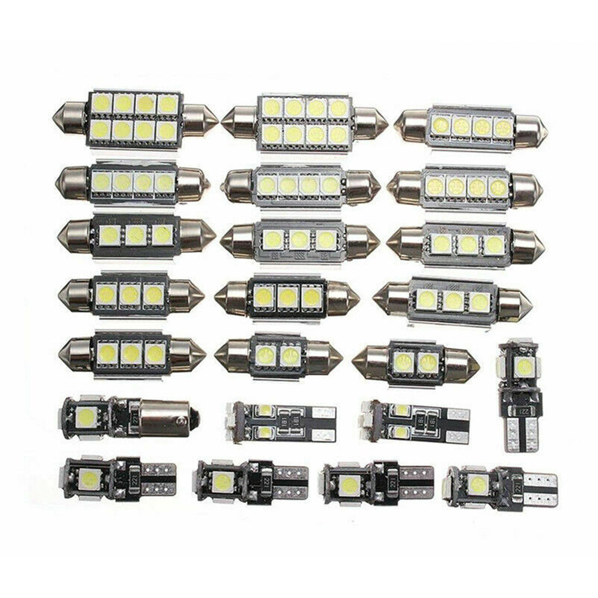 23Pc LED White Bulb Car Light Inside Reverse Light Dome License Plate Lamp Error