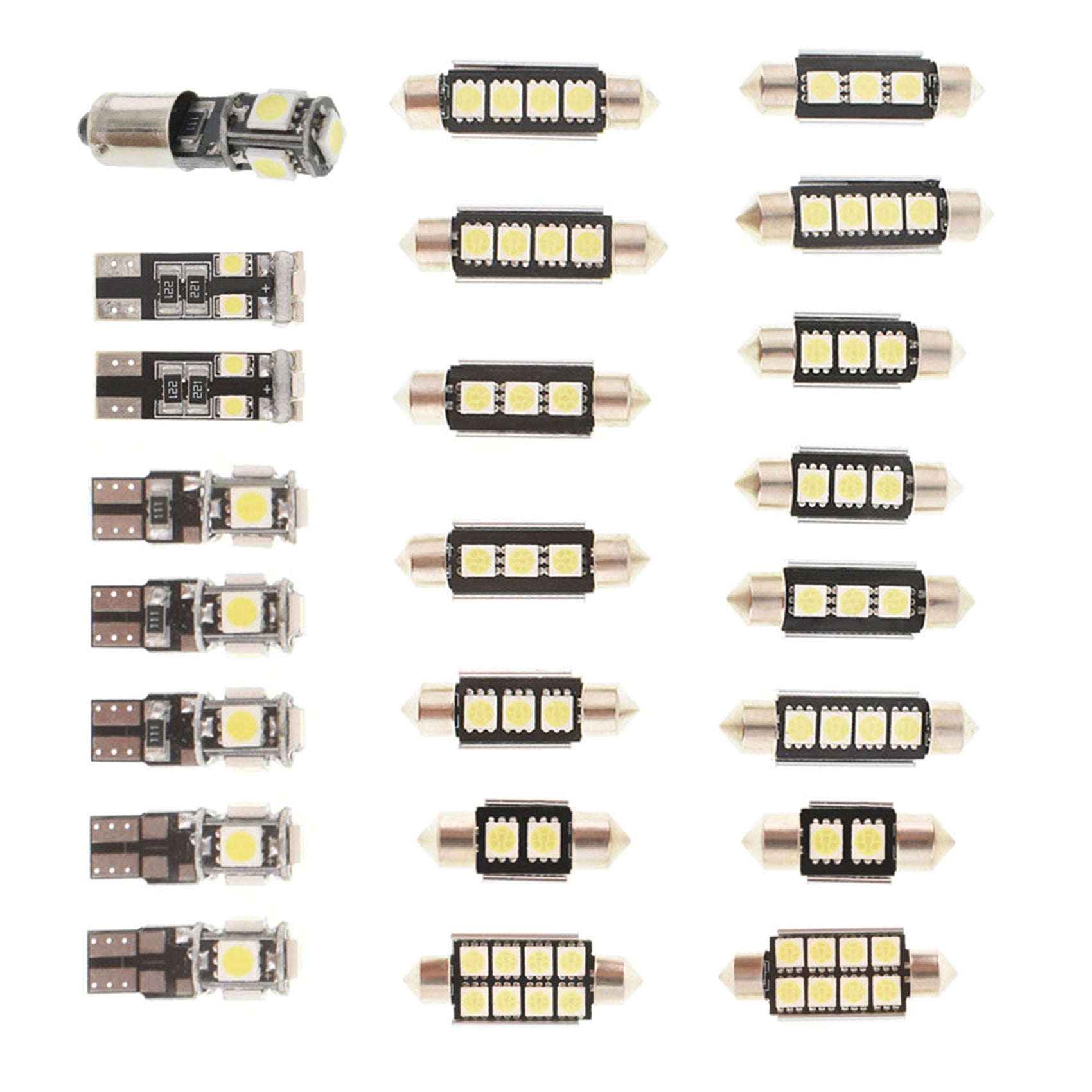23Pc LED White Bulb Car Light Inside Reverse Light Dome License Plate Lamp Error