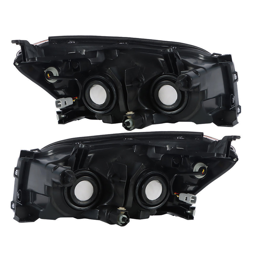 Pair Headlights For 2009-12 Toyota Rav4 Sport Headlamp Halogen Type Chrome Housing
