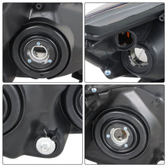 TOPPARTZ Left & Right Headlights For 2011 2012 2013 Toyota Corolla S Black Housing