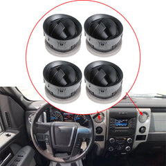 TOPPARTZ 4 Dashboard Louvers AC Heater Air Vent Louvre Interior Black For Ford F150 09-14