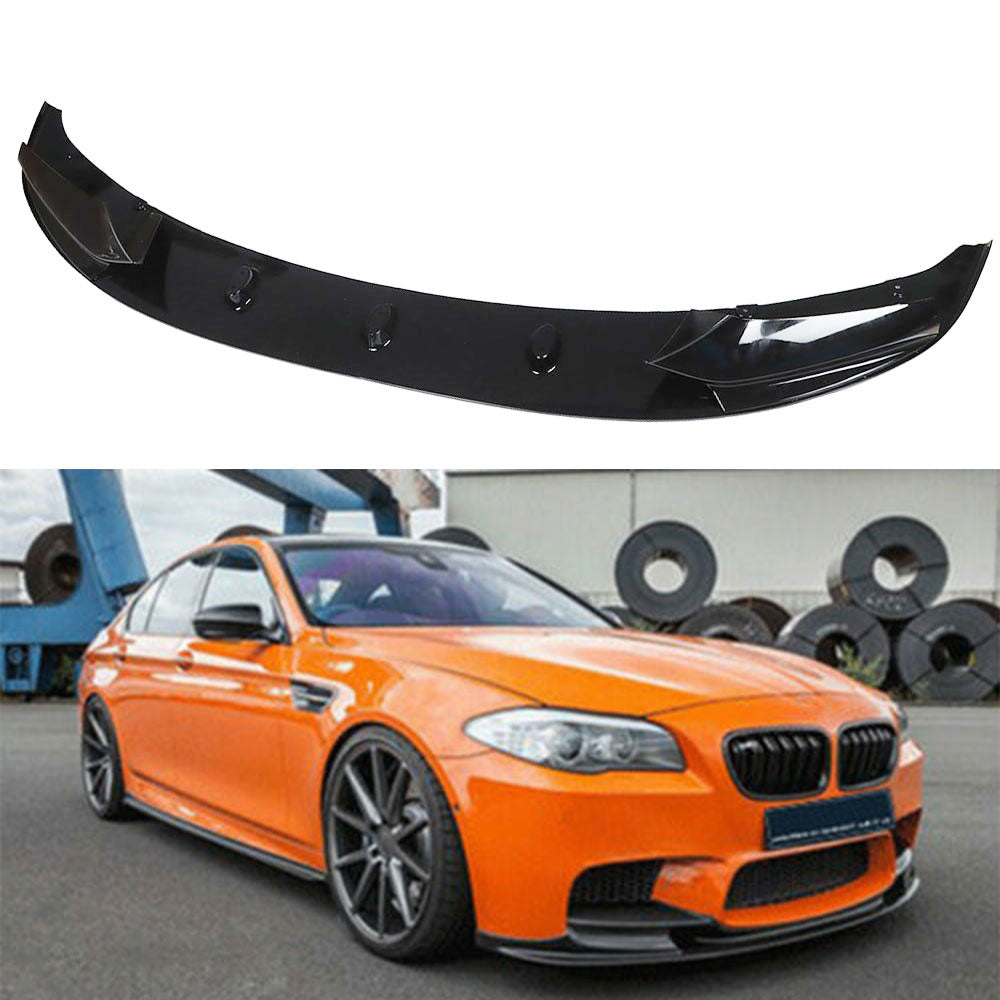 TOPPARTZ Front Glossy Black Bumper Lip Splitter Spoiler for 2011-2016 F10 5 Series with M Sport Bumper only