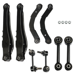 TOPPARTZ 8PC Upper Lower Control Lateral Toe Arms Sway Bar Links Rear Suspension Kit