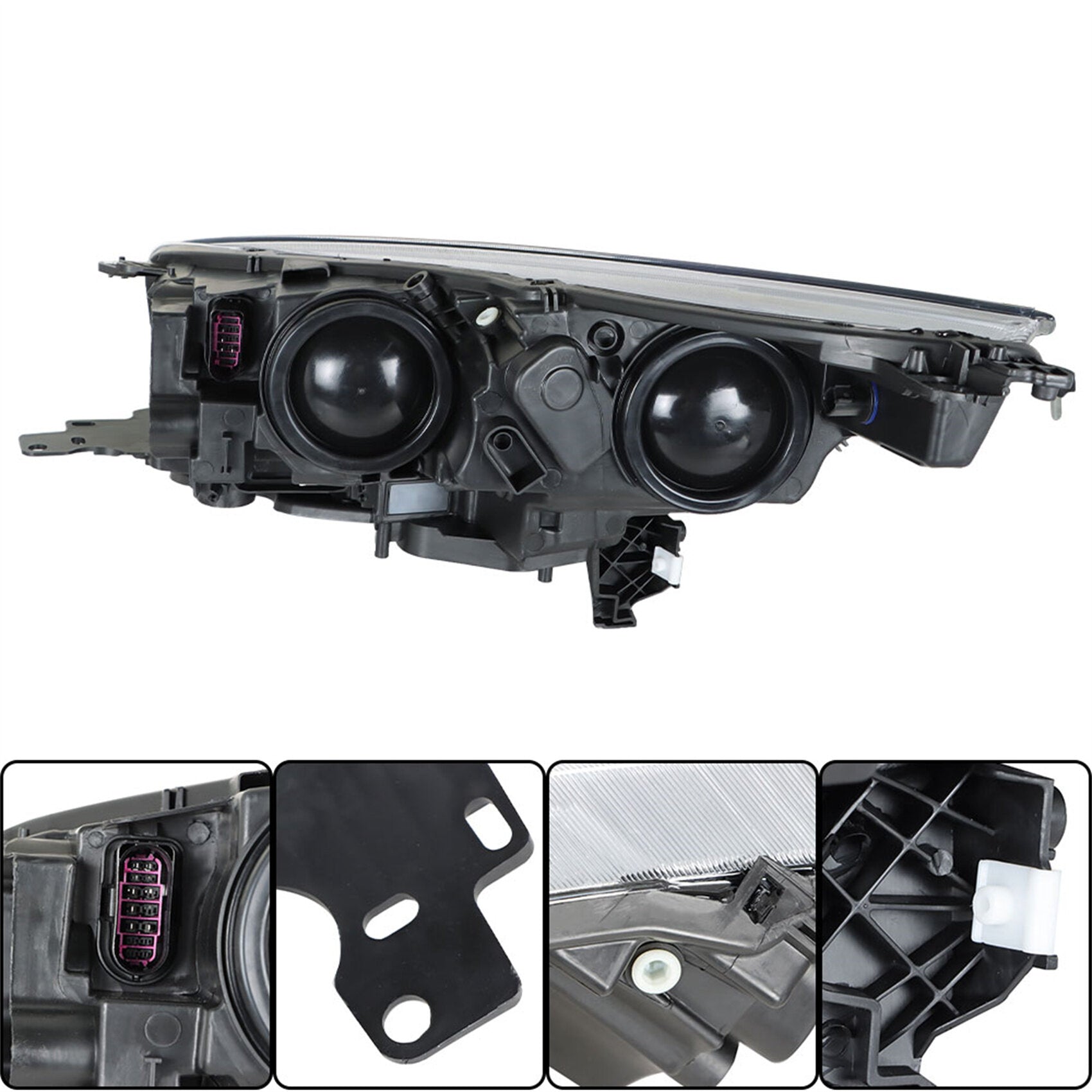 TOPPARTZ Headlight Assembly Replacement for 2017-2019 Ford Escape Halogen w/o LED Chrome Headlamp Right Passenger Side FO2503349