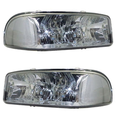 TOPPARTZ RH+LH Headlight&Bumper Lamp For 1999-07 GMC Sierra /Yukon Black Housing Left+Right Side (Passenger & Driver Side)