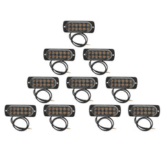 TOPPARTZ 10PCS 12v-24v Amber emergency strobe light LED surface mount flashing emergency warning light for truck car head