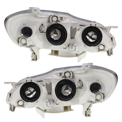 TOPPARTZ LH+RH Headlights Fit For 2003-2008 Toyota Corolla Halogen Chrome Lamps