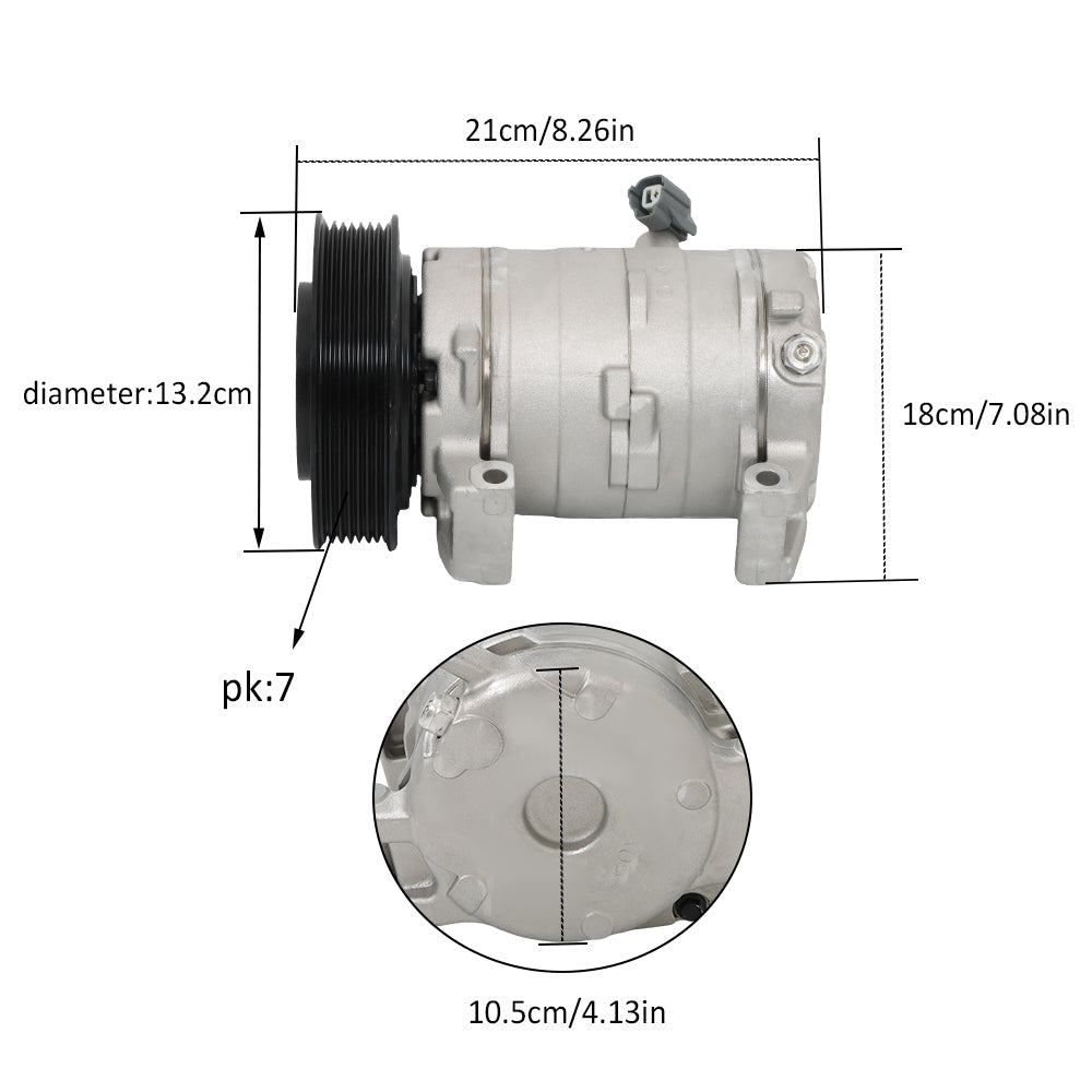 A/C Compressor and Clutch Fit For 2003-2007 Honda Accord 2.4L CO 28003C