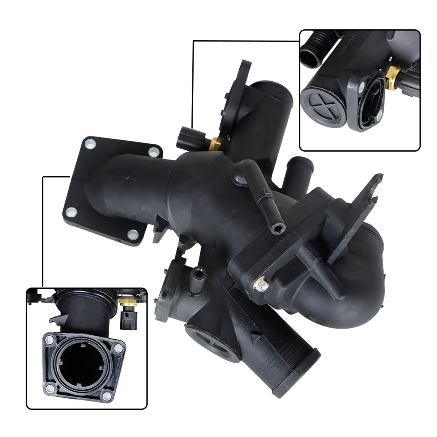 TOPPARTZ Thermostat Housing Complete Assembly AJ811793 AJ810214 Replacement for Jaguar S-Type XJ8 XK8 XKR XF 4.2 V8