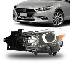 TOPPARTZ Headlight Assembly Replacement for Mazda 3 2017 2018 Model Halogen Projector Headlight Left Set Driver Side