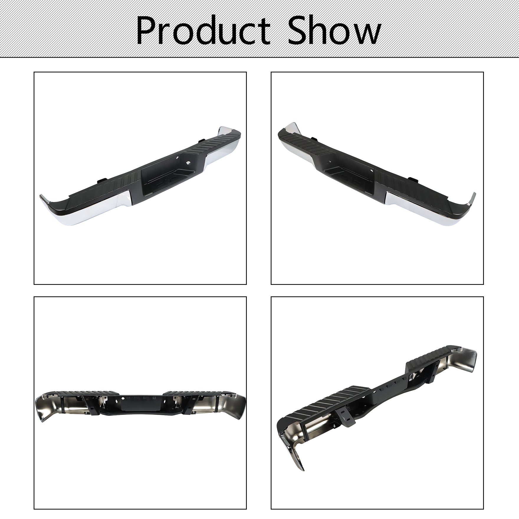 TOPPARTZ Chrome Complete Rear Steel Bumper Assembly Replacement for 2009 2010 2011 2012 2013 2014 F150