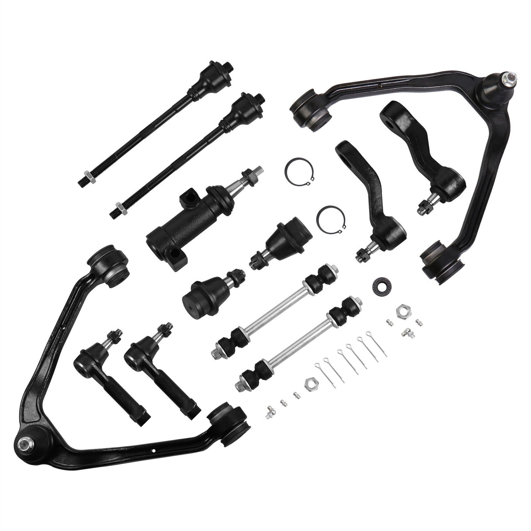 TOPPARTZ 13Pcs Front Upper Control Arm & Ball Joints Tie Rods Replacement for 2002-2006 Cadillac Escalade 2002-2006 Chevrolet Avalanche 1500