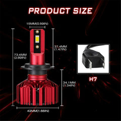 TOPPARTZ H7 LED Headlight Bulbs,10000LM 60W 6000K Cool White Super Bright All-in-One Headlight Conversion Kit,Pack of 2