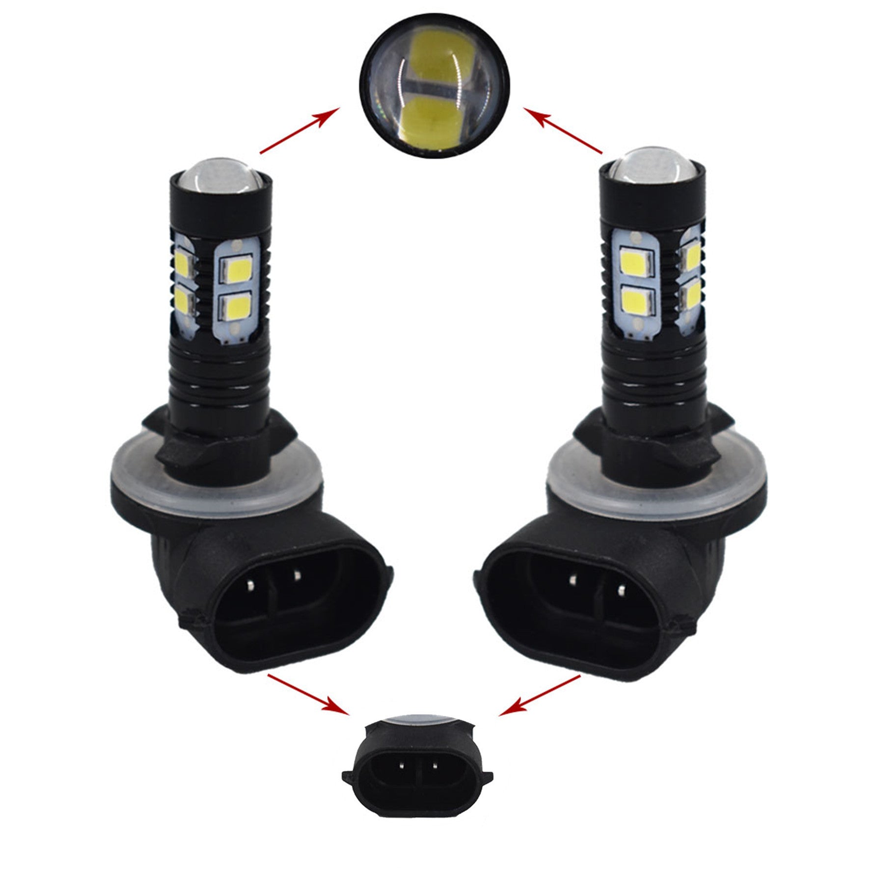 2x 50W 881 889 6000K Super White High Power LED Fog Driving Lights Bulbs NEW