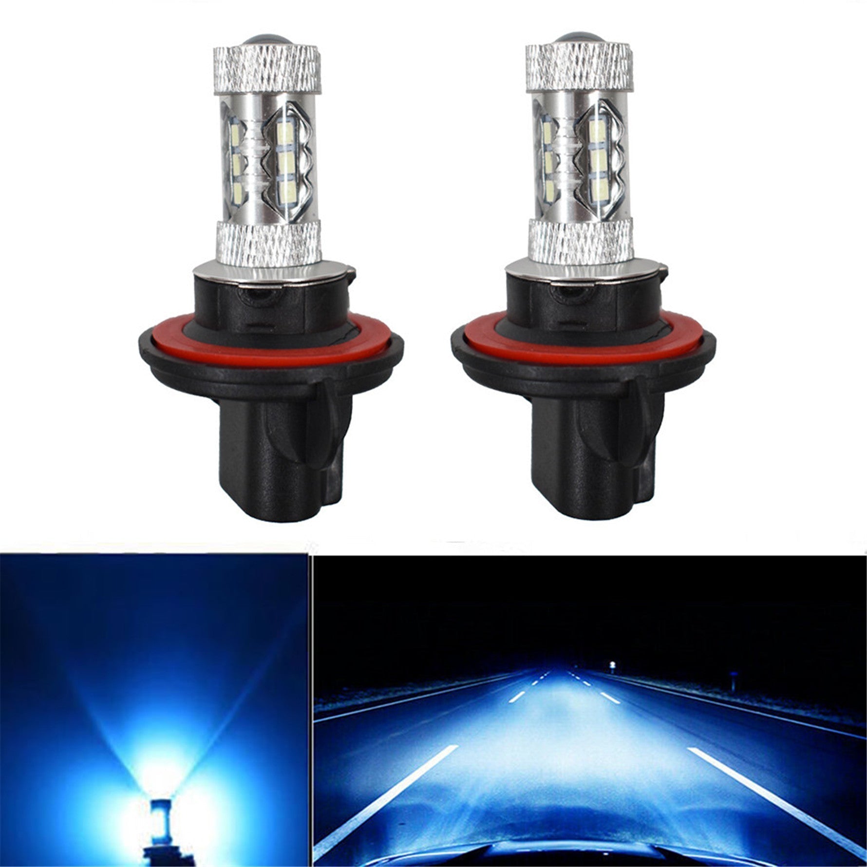 2x 8000k High Power 80w Led Headlights Bulbs For Honda Foreman 500 2005-2014