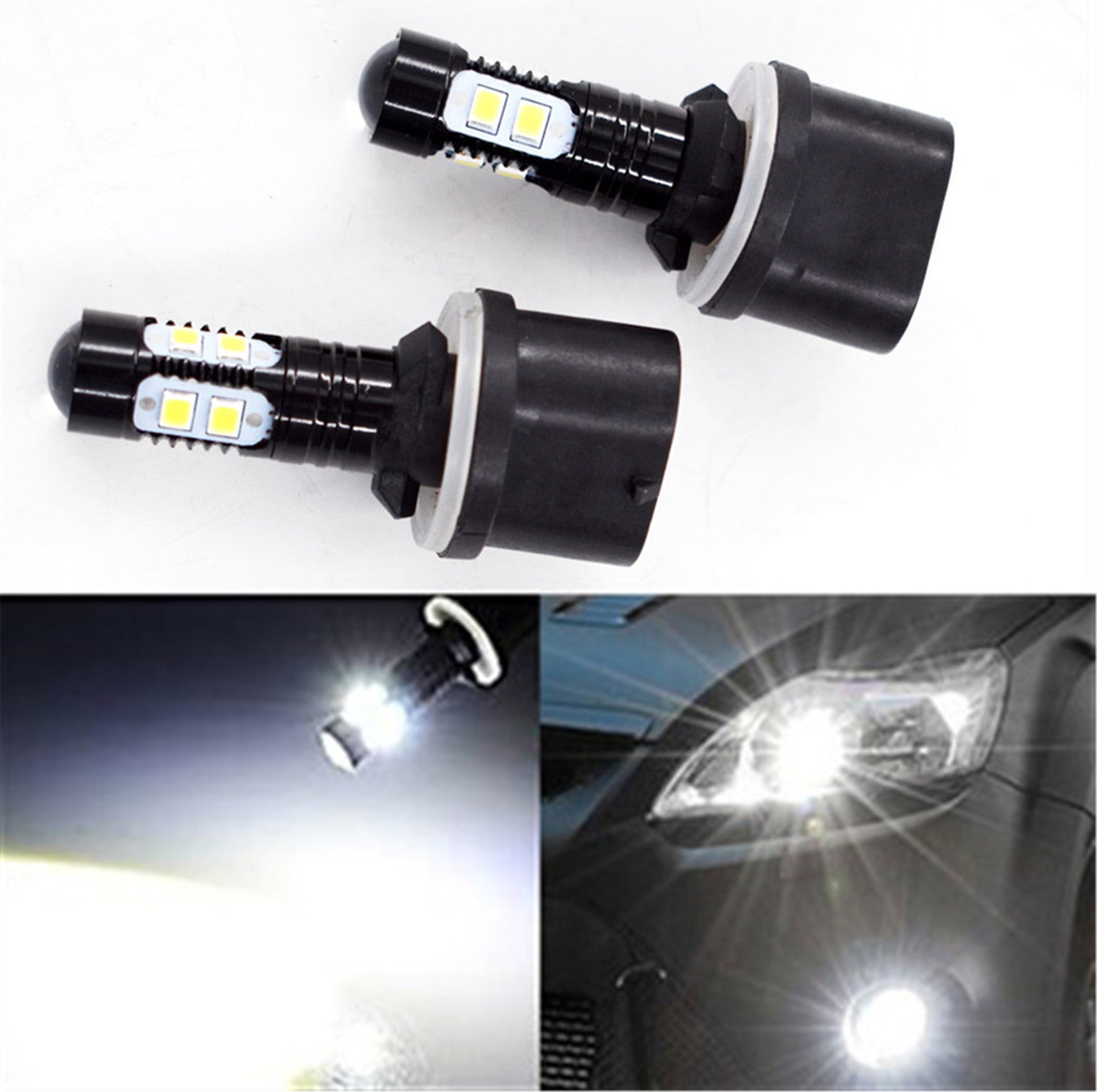 2x 880 899 50W 6000K White  High Power LED Projector Fog Lights Bulbs
