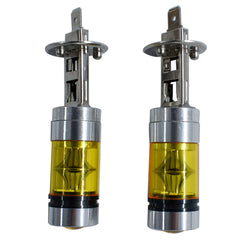 2x H1 4300K YELLOW 20-SMD 100W LED Projector Fog Driving DRL Light Bulbs
